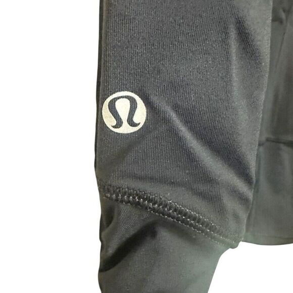 Lululemon Crop Leggings Zippered Ankle Women 10 Black Stretch Breathable Gym - Picture 3 of 5